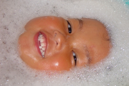Kasen's bubble bath